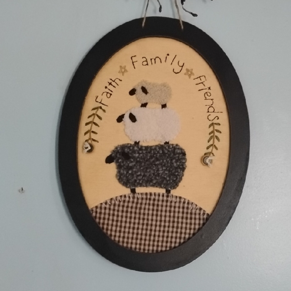 Faith Family Friends Sheep Wall Art